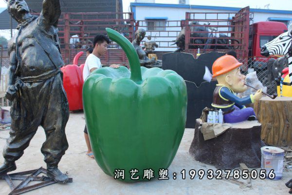 庭院玻璃钢青椒雕塑
