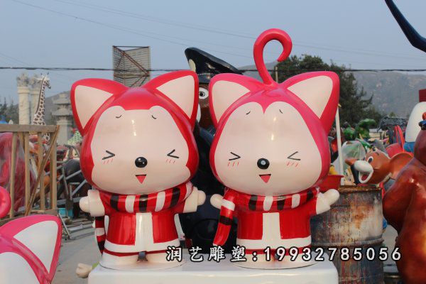 草坪玻璃钢阿狸卡通雕塑