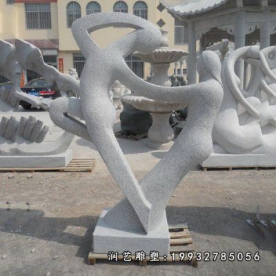 情侣石雕，抽象情侣石雕，公园小品雕塑