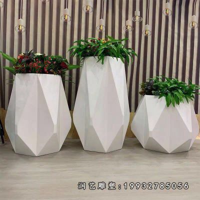 街边不锈钢花盆景观雕塑 