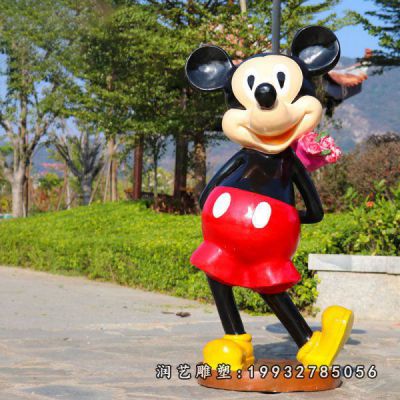 花园玻璃钢米老鼠卡通雕塑