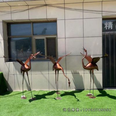 酒店仙鹤动物铜雕