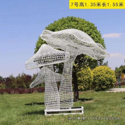 广场不锈钢蘑菇雕塑 (14)