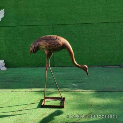 校园动物仙鹤铜雕