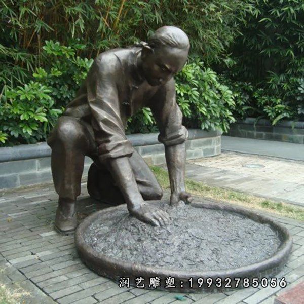 园林小品人物铜雕