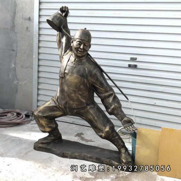 草坪茶文化人物铜雕