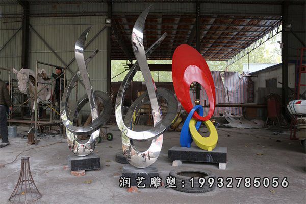 商业街不锈钢抽象景观雕塑