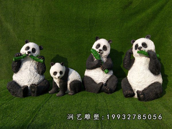 步行街玻璃钢熊猫雕塑