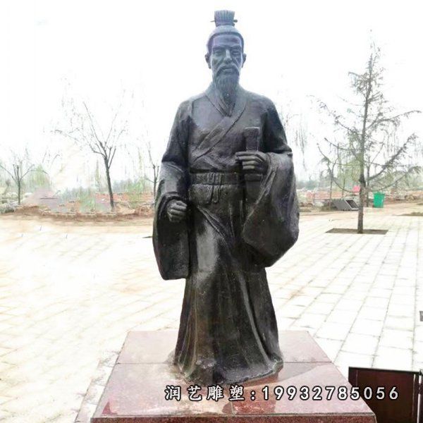 道路旁扁鹊人物铜雕