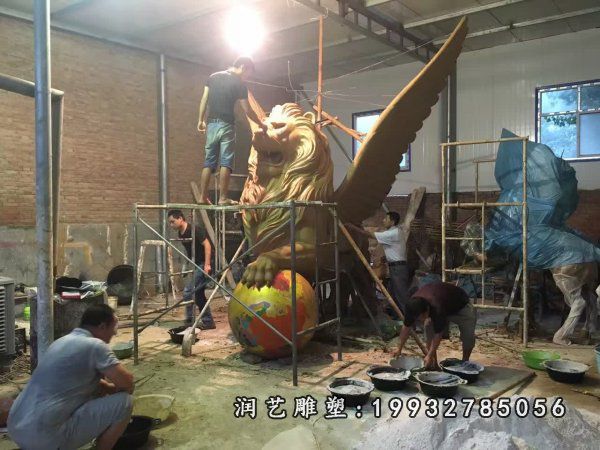 企业狮子动物铜雕