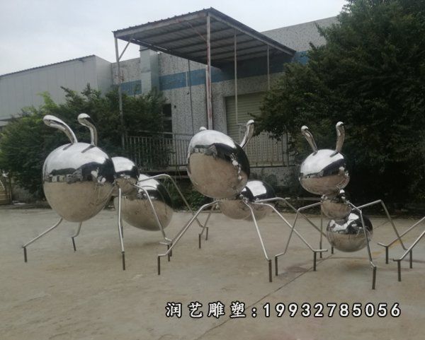 花园不锈钢蚂蚁动物雕塑
