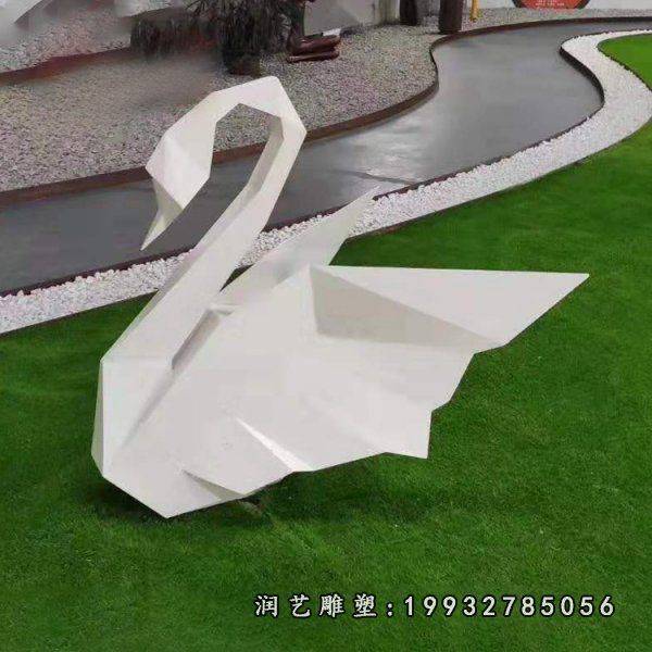 室外不锈钢天鹅动物雕塑