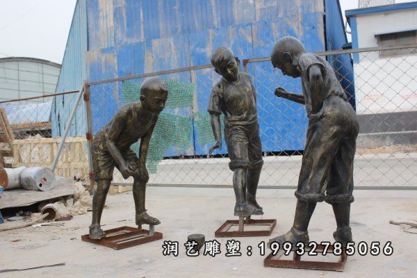别墅儿童人物铜雕