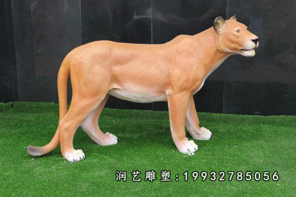 室外玻璃钢豹动物雕塑