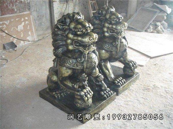 室外狮子动物铜雕