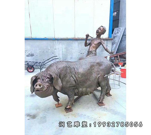 街边猪动物铜雕