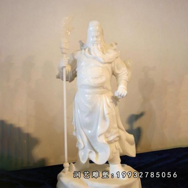 街边玻璃钢关公人物雕塑