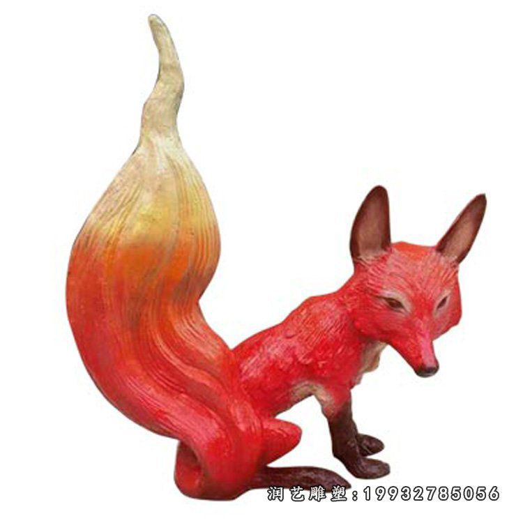 户外玻璃钢狐狸动物雕塑