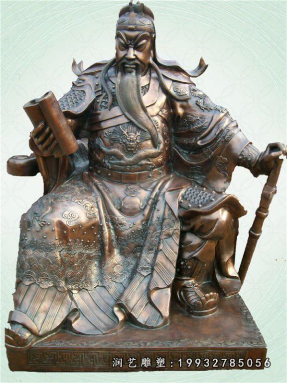 公寓关公人物铜雕