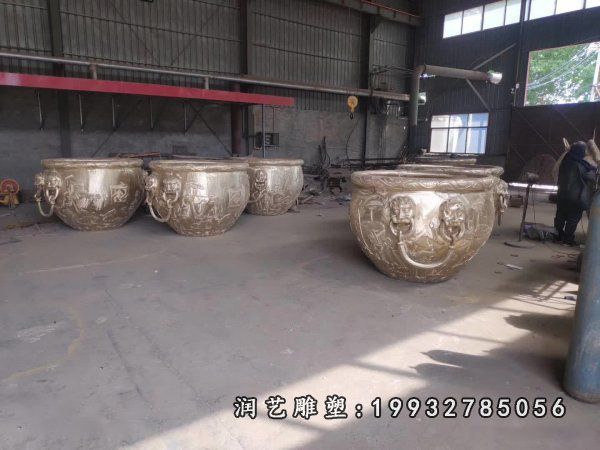 公司水缸景观铜雕