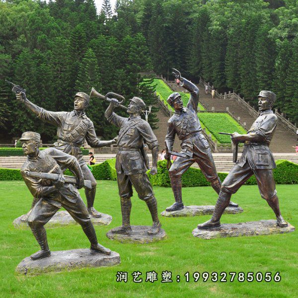景区红军人物铜雕