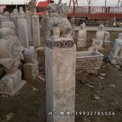 大理石拴马桩雕塑