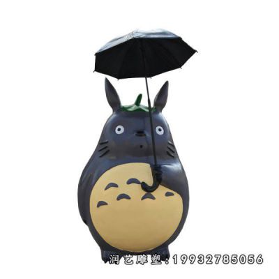 城市玻璃钢卡通龙猫雕塑