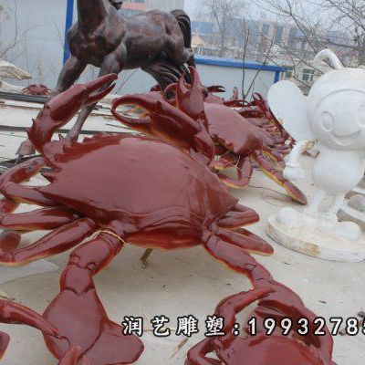 广场玻璃钢螃蟹动物雕塑