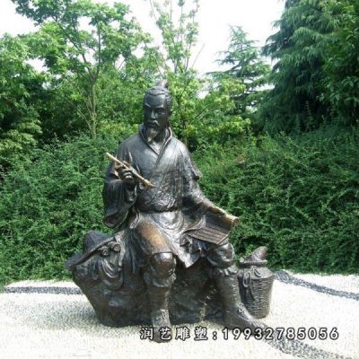 小区姜太公人物铜雕