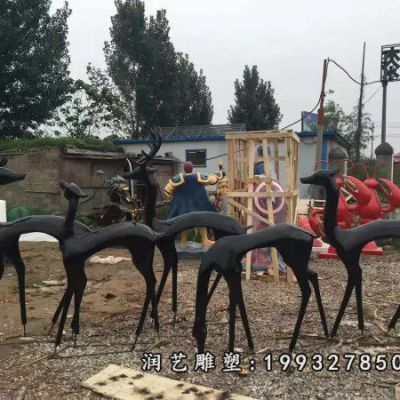 公司鹿动物铜雕