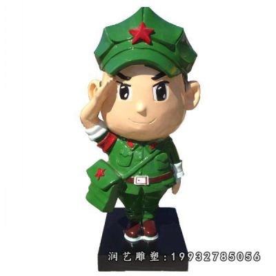企业玻璃钢红军雕塑