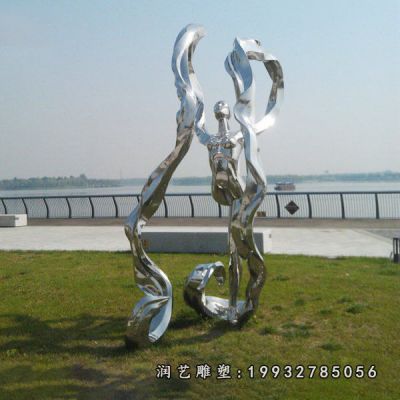 游乐场不锈钢跳舞雕塑