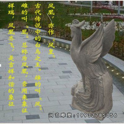 广场凤凰动物石雕