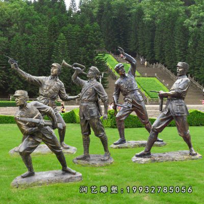 景区红军人物铜雕