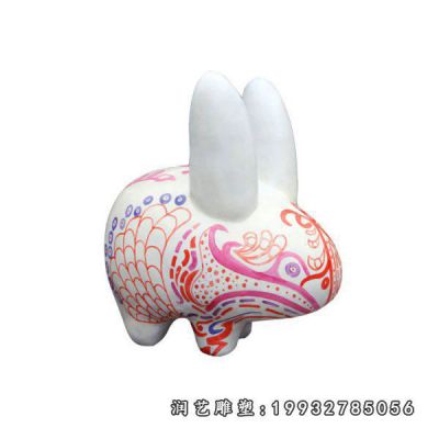 公寓玻璃钢兔子动物雕塑