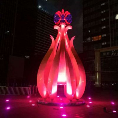 城市不锈钢花苞景观雕塑