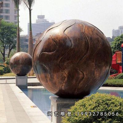 企业球形景观铜雕