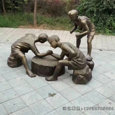 街道人物儿童铜雕