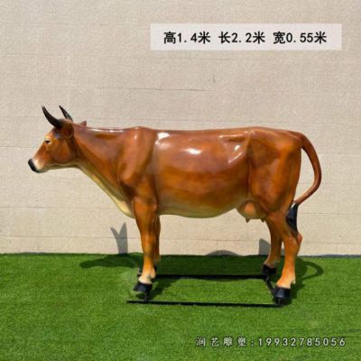 企业玻璃钢黄牛雕塑