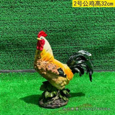 步行街玻璃钢鸡雕塑